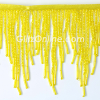 3" Chevron Deluxe Bright Yellow Beaded Fringe